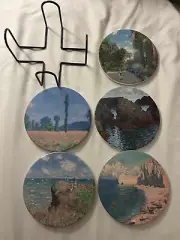Claude Monet Coaster Set of 5 with Holder