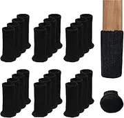 32 PCS Black Chair Leg Socks,Non Slip No Scratch Noise Furniture Socks, High Elastic Chair Leg Protectors,Furniture Socks Universal Fit for Various Shapes