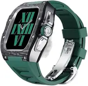 [VEVEL] Carbon Fiber Watch Case，For Apple Watch Band 45mm Series 8 7 For Iwatch Series 6 5 4 Se 44mm Luxury Modification Kit