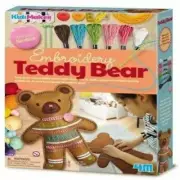 4M Learn Embroidery Stuffed Teddy Bear Doll Girls Craft Kit Stuff and Sew Kids
