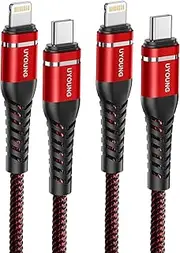 USB C to Lightning Cable [MFi Certified] iPhone Charger Fast Charging 3 Pack 6FT Long Nylon Braided USB C iPhone Charger Cord Compatible with iPhone 14/13/12/11/XS/XR/X/8/iPad and More…