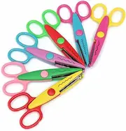 6PCS Children Safe Pinking Shears Colorful Decorative Paper Lace Edge Scissor Set for Teachers Crafts Scrapbooking Kids Design Pinking Shears Craft Scissors Dressmaking Scissors