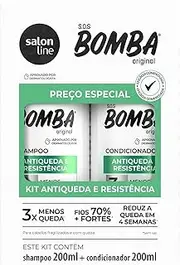 SALON LINE - S.O.S Bomba Hair Loss Control Shampoo & Conditioner Kit (200ml x 2)