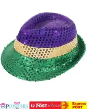 Mardi Gras Sequins Hat Costume Green Purple Party Pride Festivals LGBTQ