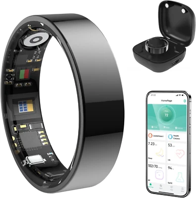Smart Ring Health Tracker, Bluetooth Connection Health Ring for Women Men, IP68
