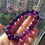 13.8mm Genuine Natural Purple Amethyst Crystal Beads Bracelet