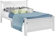 Artiss Double Bed Frame Platform Wooden Timber Frames Beds Base Bedroom Room Decor Home Furniture White with Reinforced Bracket Support for Kids, Toddler and Adult, Modern Design