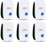 Ultrasonic Pest Repellent Pack of 6, Pest Control Ultrasonic Repellent Electronic Insects Rodents Repellent for Mosquito, Mouse, Cockroaches,Rats,Bug, Spider, Ant, Flies