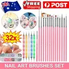 32pcs Nail Art Design Brushes Set Dotting Painting Drawing Polish Pen Tools Kit