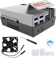 GeeekPi Case for Raspberry Pi 4 With Cooling Fan and Heatsink - Retro Gaming NES4Pi Case for Model B/4B