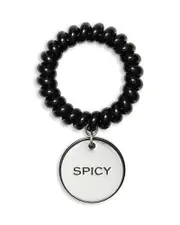Tory Burch x BonBon Etched Word Disc Charm Coiled Stretch Bracelet