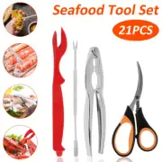 20Pcs Seafood Tools Set Stainless Steel Seafood Tools with 6 Crab Crackers lemjo