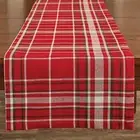 Park Designs Noelle Plaid Table Runner 15" x 72" Christmas Plaid Red White Green