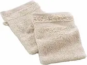 douceur d'intérieur Elegance Pack of 2 (15 x 21 cm) Sand 100% Cotton Plain Wash Cloths