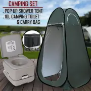 10L Outdoor Portable Toilet Carry Bag Camping Shower Tent Pop Up Change Room WG