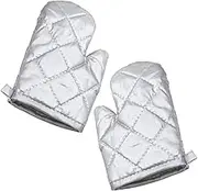 KOCKSHION 1 Pair Anti-scalding Gloves Printed Gloves Icing Tip Covers Mini Gloves Frosting Gloves Pinch Anti-Slip Tools Non-Slip Gloves Polyester Silver