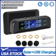 Wireless Solar LCD Car TPMS Tire Pressure Monitoring System w/4 External Sensors