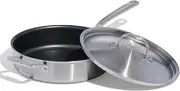 Made In Cookware - ProCoat 3.5 Quart Non Stick Saute Pan With Lid - 5 Ply Stainless Clad - Professional Cookware - Crafted in Italy - Induction Compatible