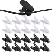 [20Pcs/Pack]Clips for Earphone Wire,360 Degree Rotate Headphone Mount Cable Clothing Clip, Use for Fixing Headphone Wire,Black & White