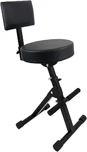 Frediuo Foldable Guitar Stool,Adjustable Stool,Portable with Backrest,Guitar Chair Drum Throne,Musician Drum Throne for Kids Drummer