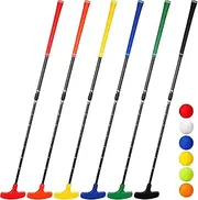 [Wettarn] 6 Set Golf Putters for Men and Women Two Way Mini Golf Putter with 6 Golf Balls Kids Putter Bulk for Right or Left Handed Golfers Adjustable Length Golf Clubs Set