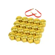 20 Pcs Car Wheel Nut Caps Protection Anti-Rust Auto Hub Car Tire Screw Caps Nut Bolt Covers Caps Exterior Decoration 17/19/21 mm Plated Gold