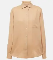 [Loro Piana] Loro Piana Neo André linen shirt AU 14 brown