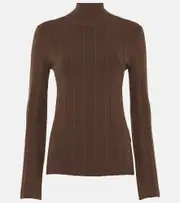 [Joseph] Joseph Silk-blend plissé turtleneck sweater AU 14 brown