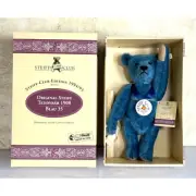 1994 Steiff Club Original Blue Teddy Bear - Reproduction 1908 Blue Bear - NIB