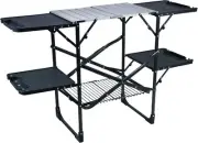 GCI OUTDOOR Slim-Fold Cook Station | 52"D x 21"W x 32"H, Black