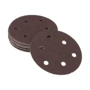 Sandpaper Round 125x125mm 60 Grit 20 Pcs Red Hook & Loop Sanding Sheets