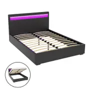 Artiss Bed Frame Beds Base Gas Lift LED Queen