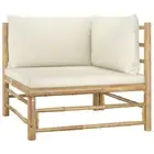 Bamboo Corner Sofa Outdoor Modular Furniture Garden Lounge Chair With Cushions