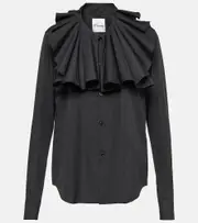 [Noir Kei Ninomiya] Noir Kei Ninomiya Ruffled cotton shirt AU 10 black