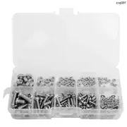 240 Pcs Bolt Nut Gasket Assortment Set M2 M2.5 M3 M4 M5 Stainless Steel