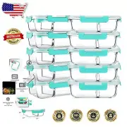 Durable 30 Oz Glass Lunch Containers with 2 Compartments - Perfect for Meal Prep
