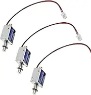 Coehaopike 3pcs Mini Solenoid Valves, Open Electric Game Micro Piston Push Frame 12V Electromagnet Solenoid Pull for Linear Mini DC Magnetic Motion Console Linear Micro Push Electromagnet