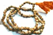 NEW ORIGINAL TULSI MALA 108+1 ROUND BEADS 7 mm ON SILK THREAD ROSARY HINDU