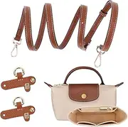GADITIEK 2 Sets Purse Organizer With Strap, Folding Tote Bag Insert, Punch-Free Adjustable Buckle Design, Multi-Pocket Felt Handbag Organizer for Small Tote Bags and Longchamp, 0.9cm, 0.9 cm