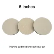 3pcs Wool Polishing Pads Buffing Waxing Backing Disc Cars Polisher 3/5/6/7in