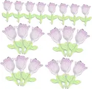 DRESSOOS 30pcs Tulip Nail Charms Creative Resin Nail Art Decorations for Women for Christmas Weddings and Special Occasions Durable and Exquisite Design