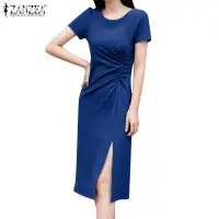 在飛比找蝦皮商城優惠-ZANZEA Women's Casual Round Ne