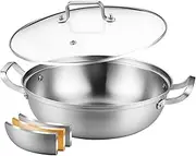 Delarlo Tri-Ply Stainless Steel 11 inch Everyday Pan with Lid, Kitchen Everything Pan, Chef's Pans, Induction Deep Saute Pan, High Side Cooking Pot 3.5QT, Oven Safe Stock Pot, Up to 600℉