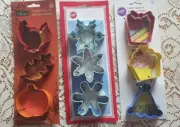 Lot 0f 9 NEW Cookie Cutters Wilton Fall Thanksgiving Birthday Snowflake Ornament