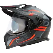 O'NEAL A-SRS Spike Matt Black Grey Red Adventure Full Face Helmet
