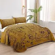Allenjoy Twin Size Dragon Academy Quilt Bedspreads Animated Film Bed Set Bedding Coverlet Fabric Washable with 1 Pillow Sham SC00420-007