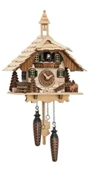 Quartz Cuckoo Clock Black forest house with music EN 444/7 QM NEW