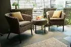 Balinese Nura Water Hyacinth Patio Alfresco Chairs & Coffee Table