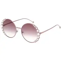 在飛比找Yahoo奇摩購物中心優惠-FENDI 圓框 水鑽 太陽眼鏡(粉色)