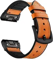 [MGTCAR] 22/26mm Leather Strap For Garmin Fenix 6/6X Pro Replacement Quick Release Watchband For Fenix 5/5X Plus/MK 1 Smart Watch Band